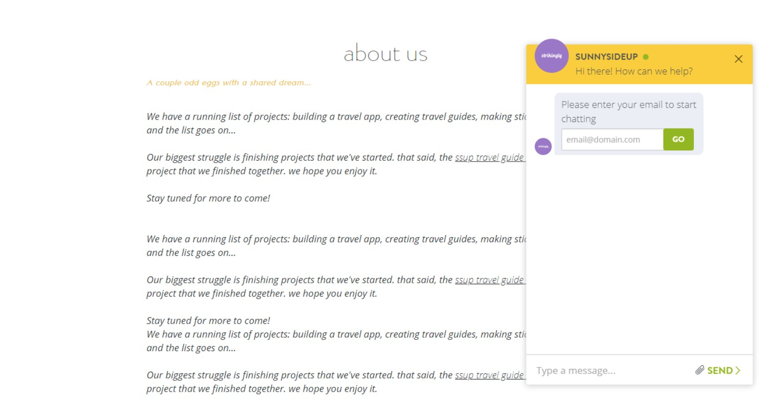 Image taken from Strikingly Product Image taken from Strikingly Product